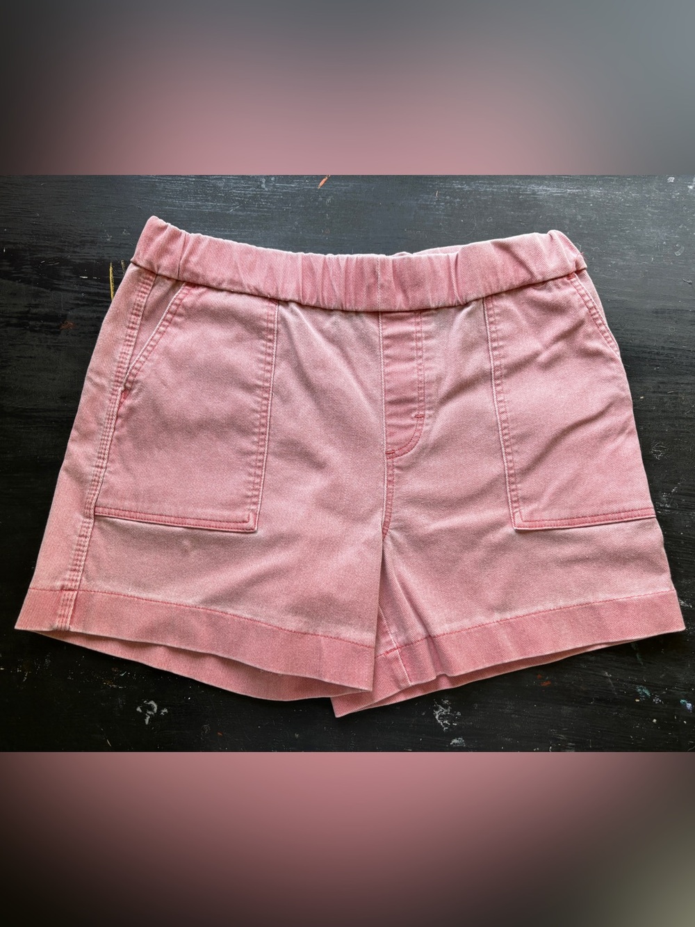 coral color lee shorts